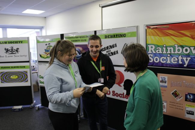 Students choosing an activity