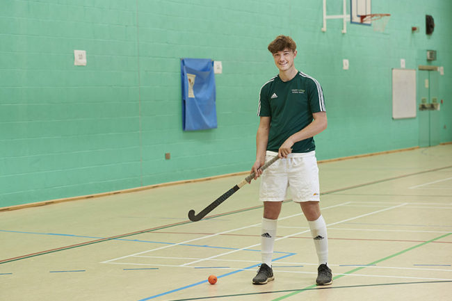 Jonny Tibble playing hockey