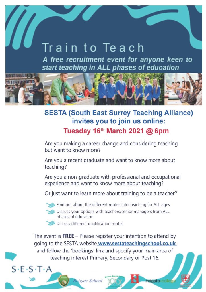 Train to Teach event flyer