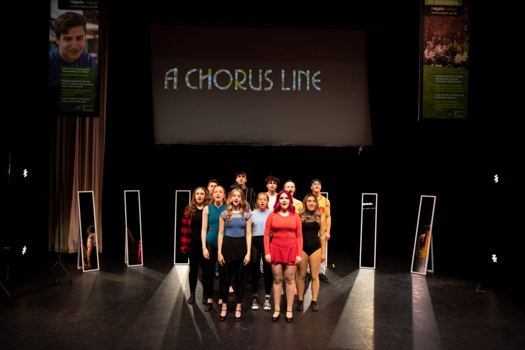 Students performing A Chorus Line