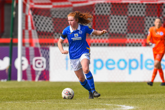 Footballer Libby Bance in action