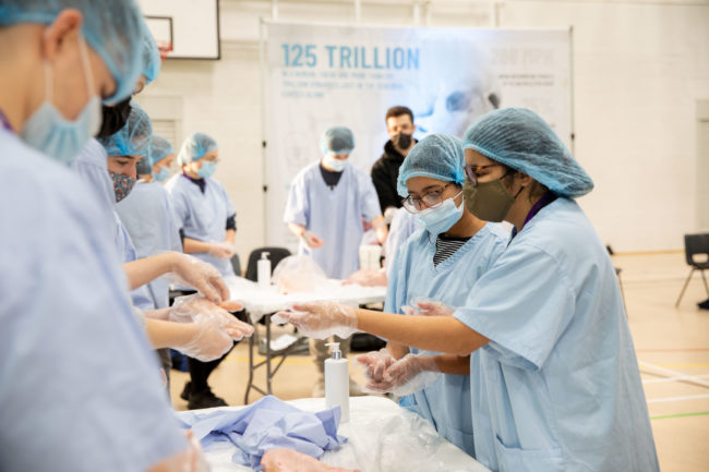 Reigate College students taking part in Operating Theatre Live