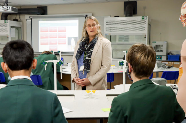 Liz Sanders teaching Year 8 students