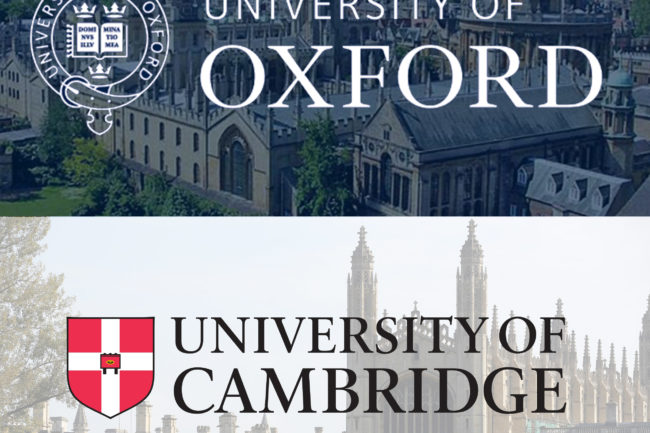 University of Oxford and Cambridge event flyer