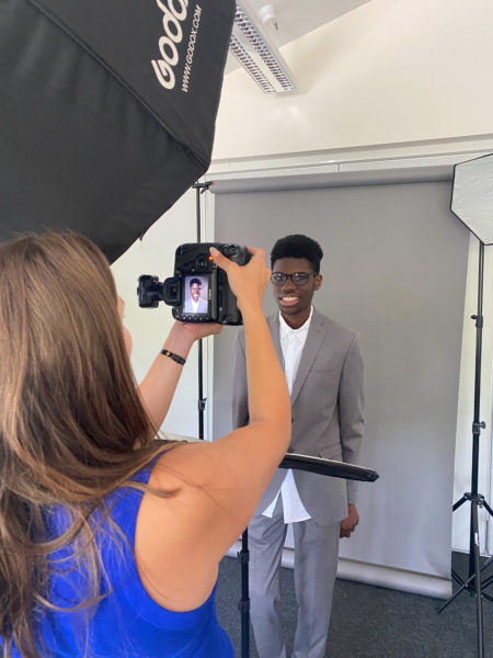 Student having their professional portrait taken