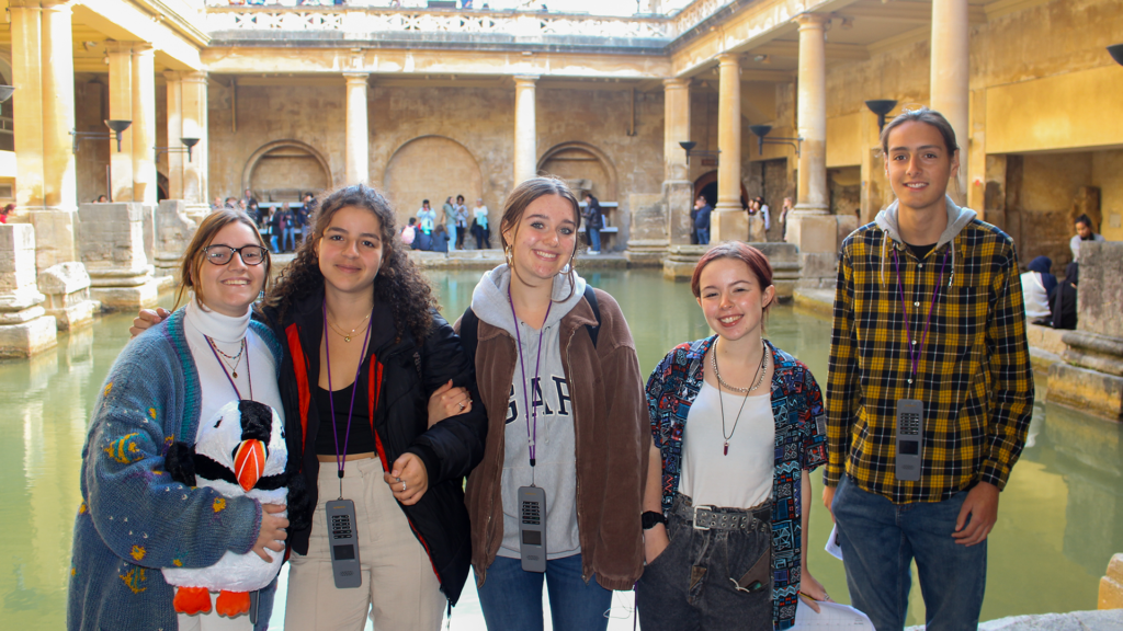 Students visiting the Roman Baths