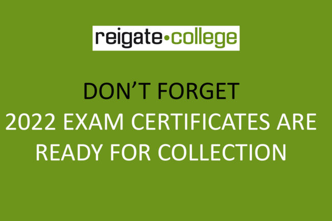 Exam certificate collection notification