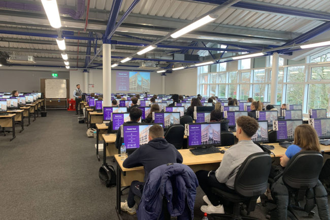 Students in ILC listening to talk from Alex Antoniou