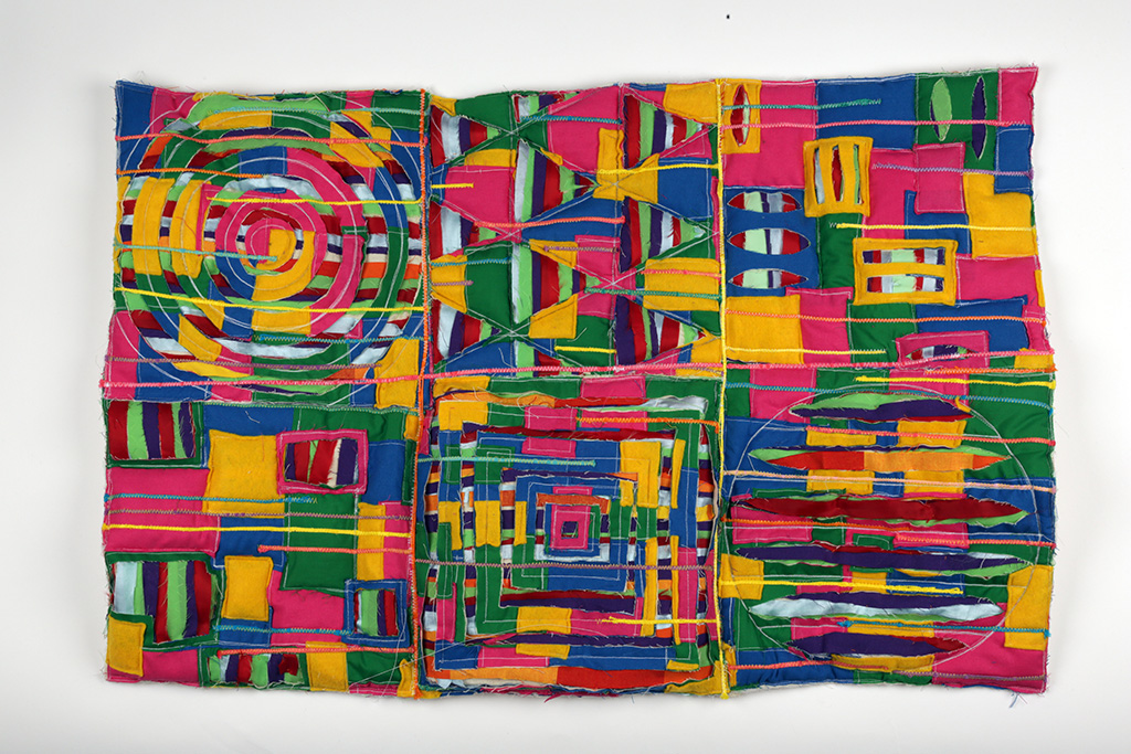 Multi coloured textured textile design