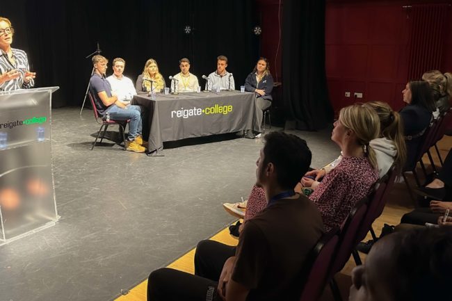 Alumni and the audience at the panel