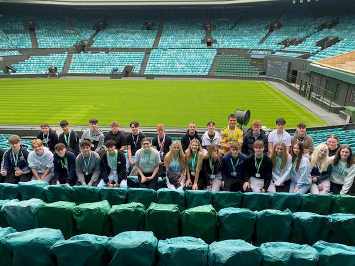 Group picture of Sports students at Wimbledon