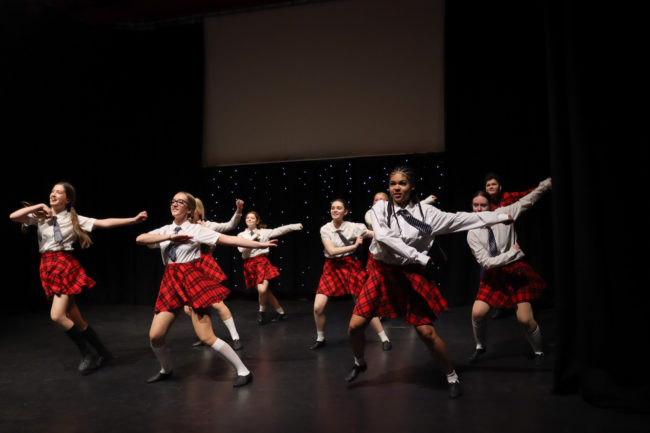 Students on the stage