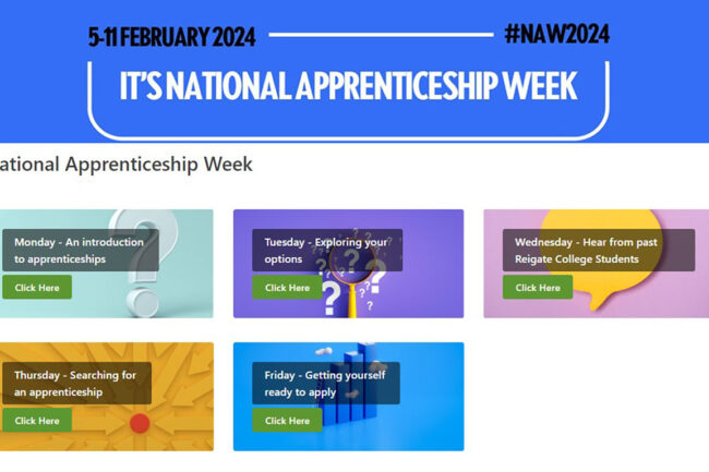 A screenshot of the National Apprenticeship Week SharePoint area.