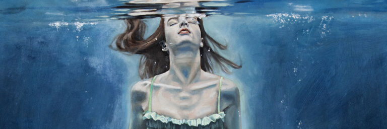 Painting of a female underwater by Bea Furbank