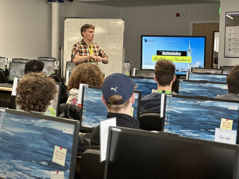 James Allen presenting to students