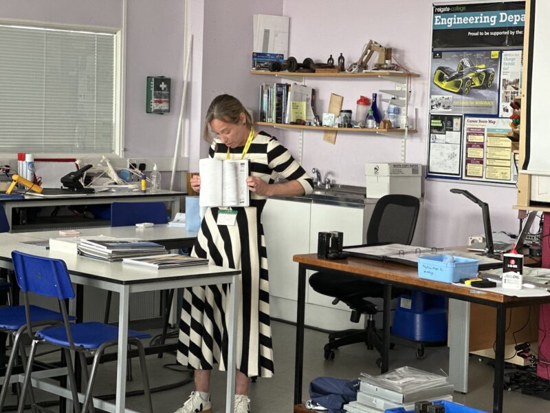 Heather presenting to students