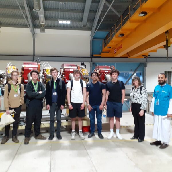 Physics students visiting Harwell Science and Innovation Campus