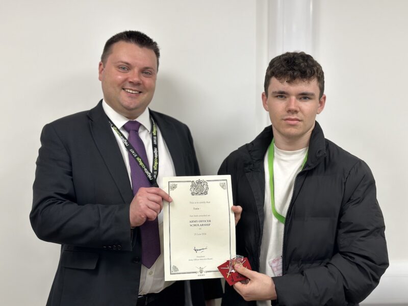 Principal Nick Clark and Upper Sixth student Torin G