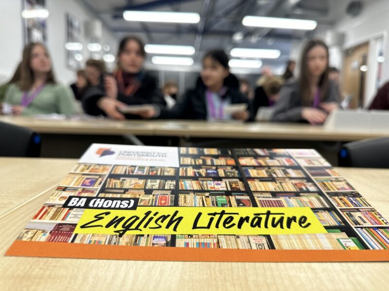 Two lecturers from University of Portsmouth giving talks to A Level English students