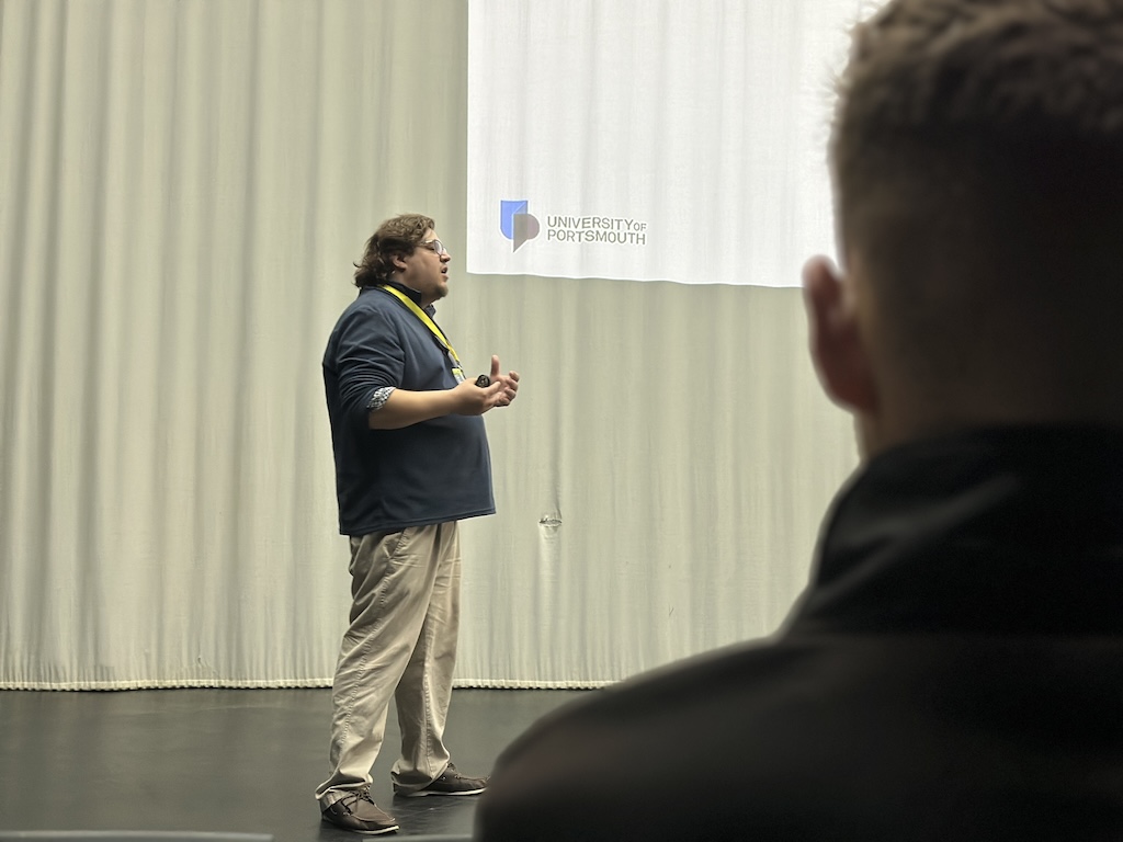 Students listening to a talk on applying for employment and apprenticeships.