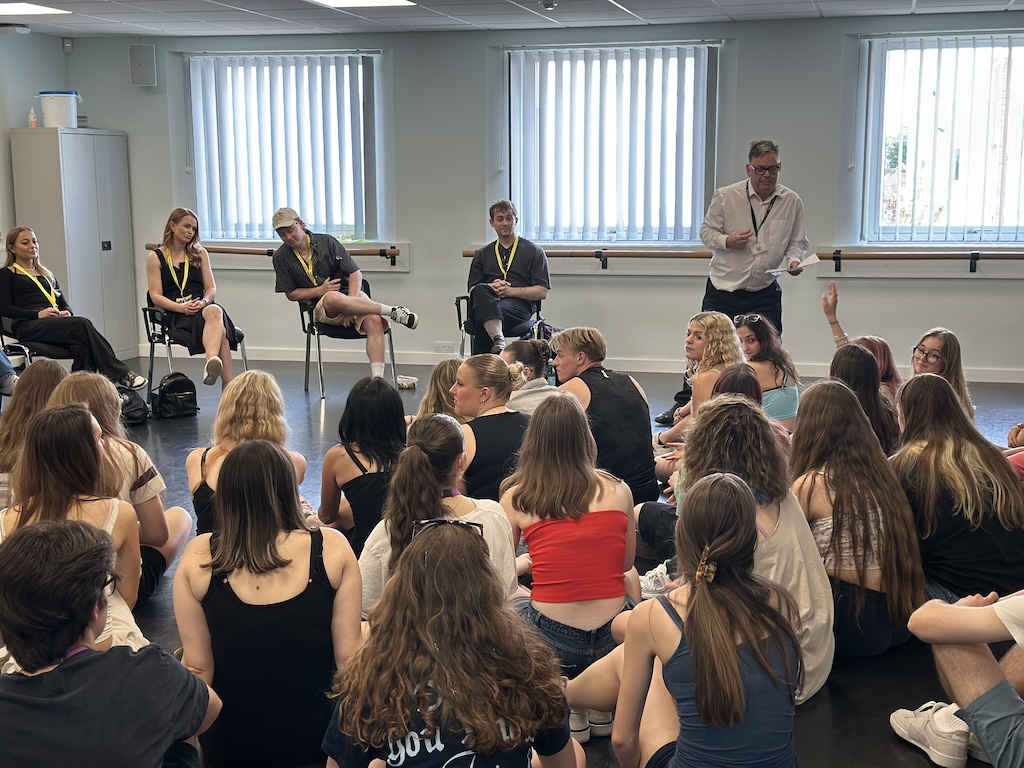 Students listening to a talk on applying for employment and apprenticeships.  