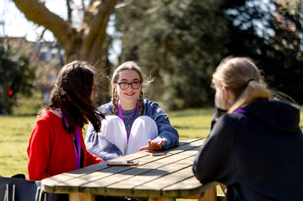 Students in the College grounds