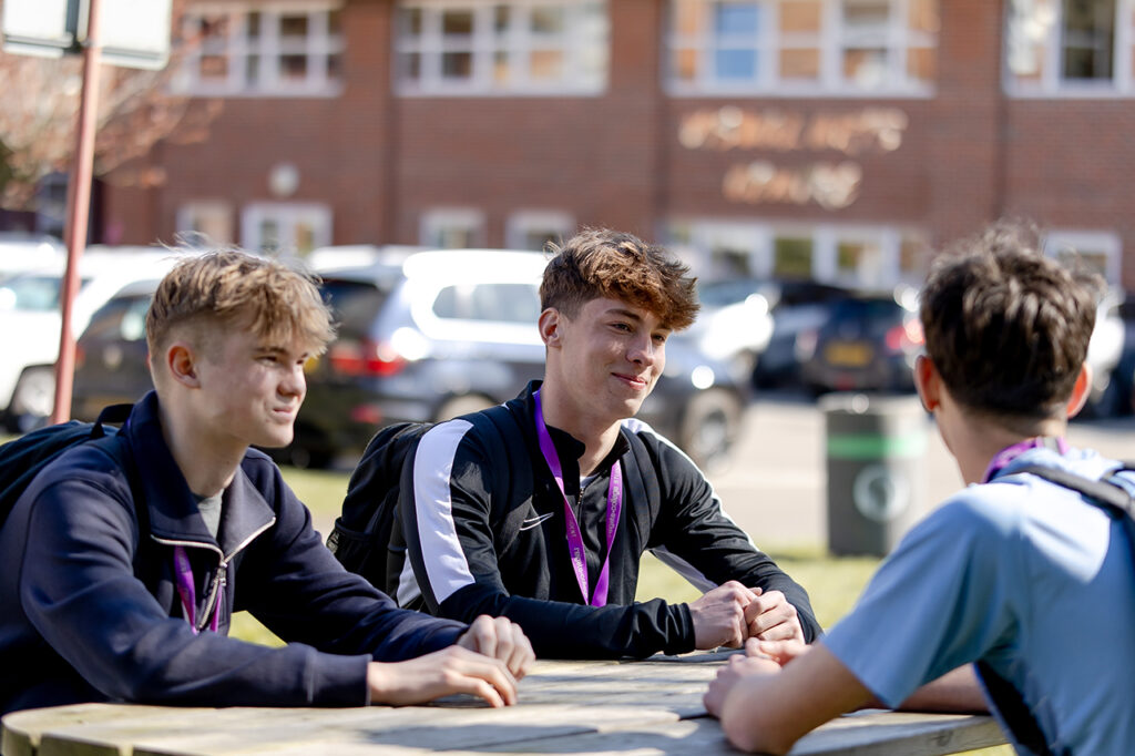 Students in the College grounds