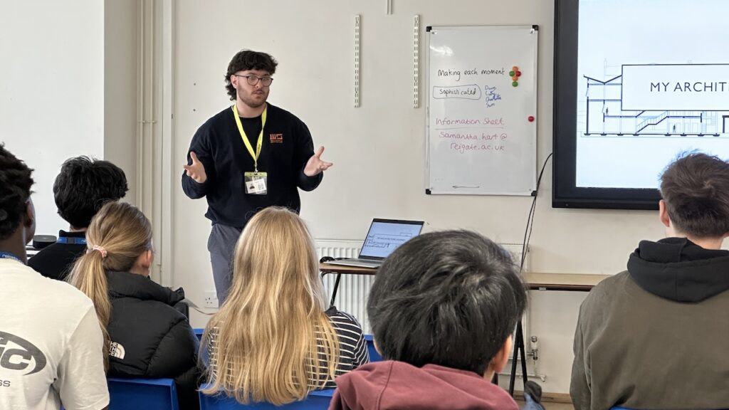 Conor presenting architectural pathway talk