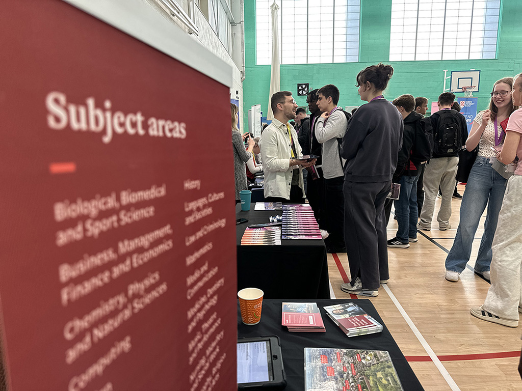 Students in the Lindley Sports Hall on Get Ahead Day