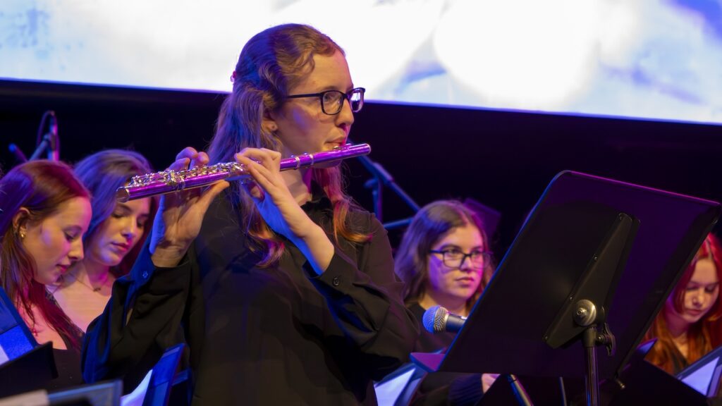 Students performing on stage in the Spring Concert