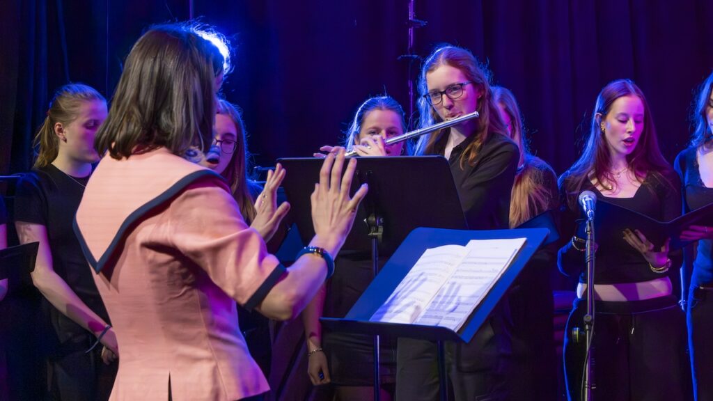 Students performing on stage in the Spring Concert