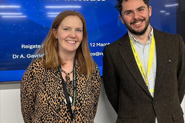 Head of Classics Sarah Bell with guest speaker Andreas Gavrielatos