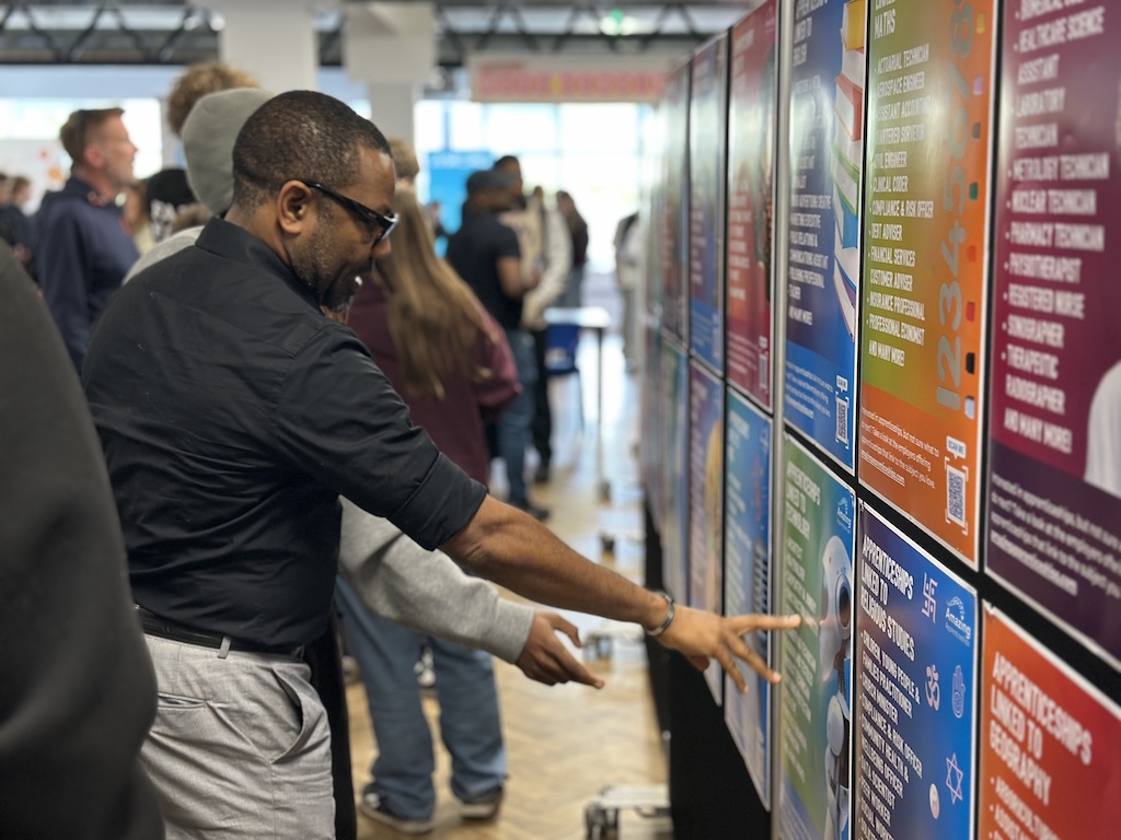 Reading information on a noticeboard