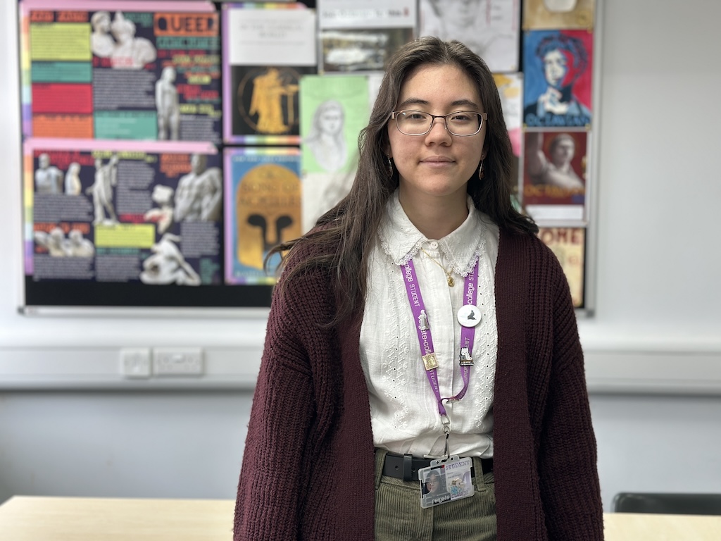 Photo of Scarlett taken inside the Classics classroom