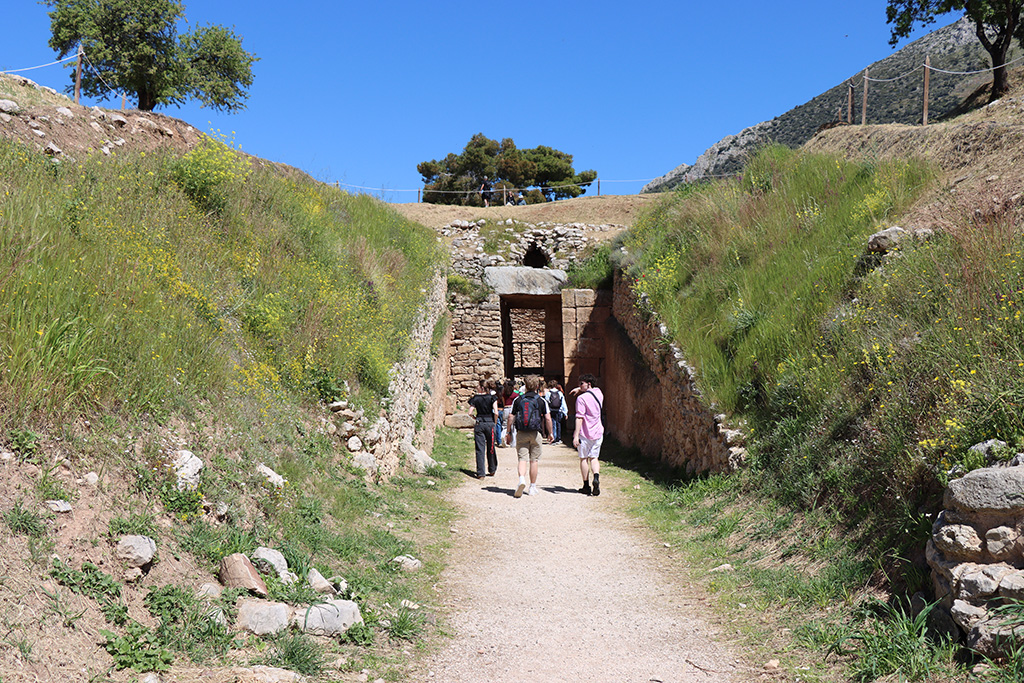 Students about to enter Mycenae