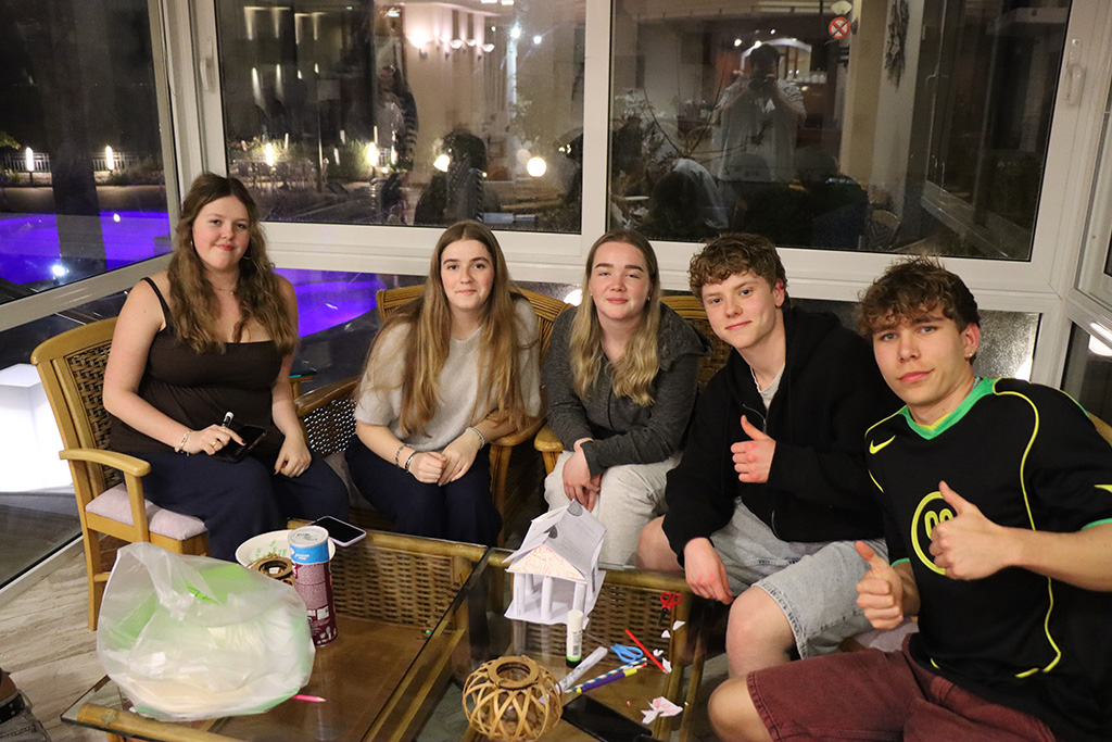 Students attending the quiz night