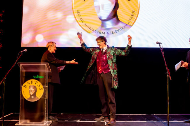 Receiving an award at the RAFTAs
