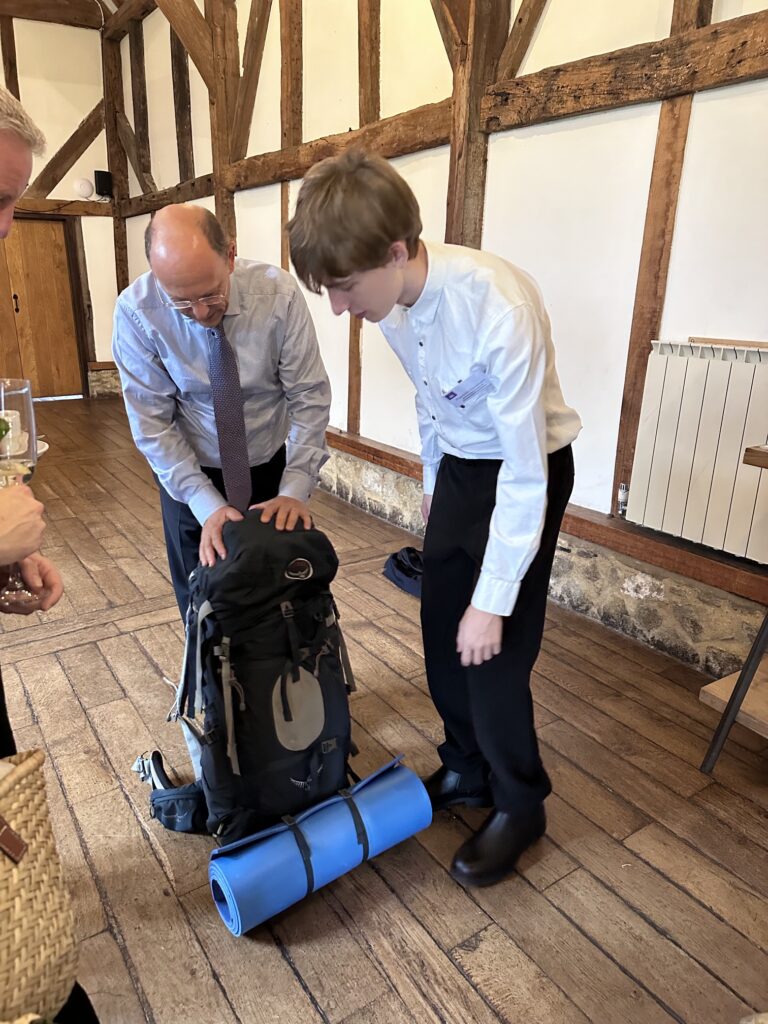 Demonstrating a well-packed expedition rucksack