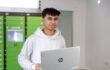 Rafi with his laptop